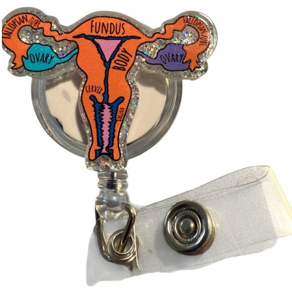 Anatomical OBGYN Retractable ID Badge Reel, Gynecologist, Surgeon, Nurse, NWT - Picture 2 of 3